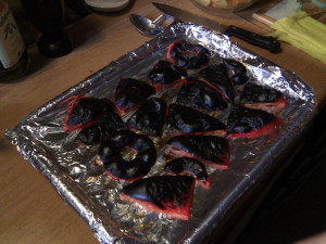 Make sure they good and black! - Roasted red peppers